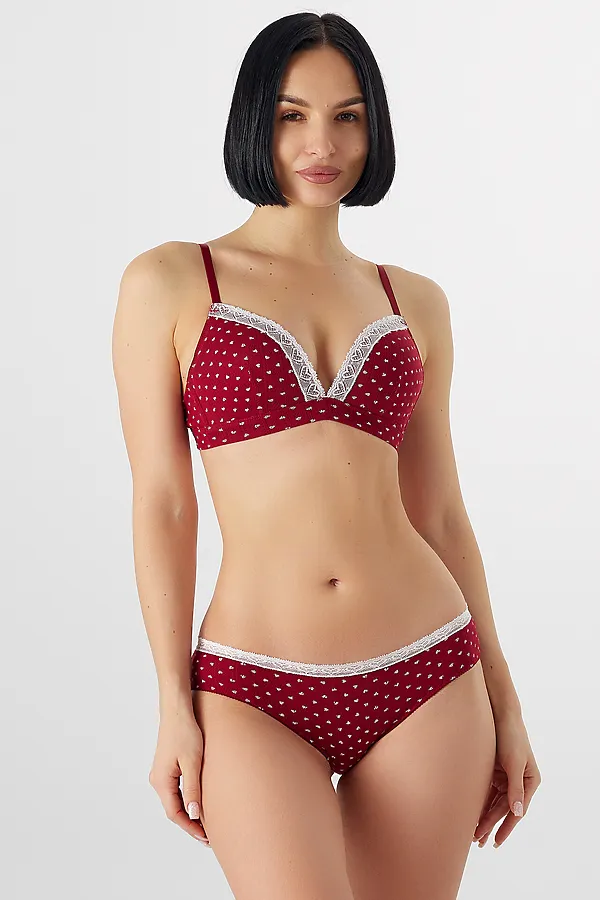 Трусы женские MARK FORMELLE, сердечки на т.красном - фото 1