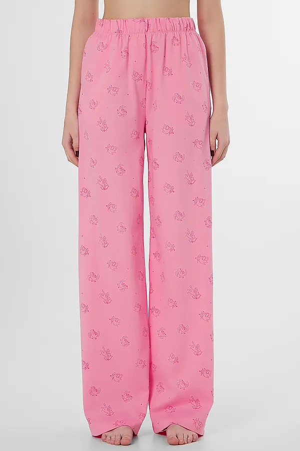 Брюки женские MARK FORMELLE, котики на розовом - фото 1