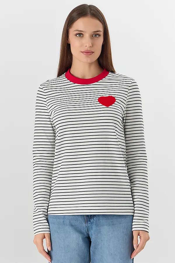 Джемпер женский MARK FORMELLE, бело -черная полоска - фото 1