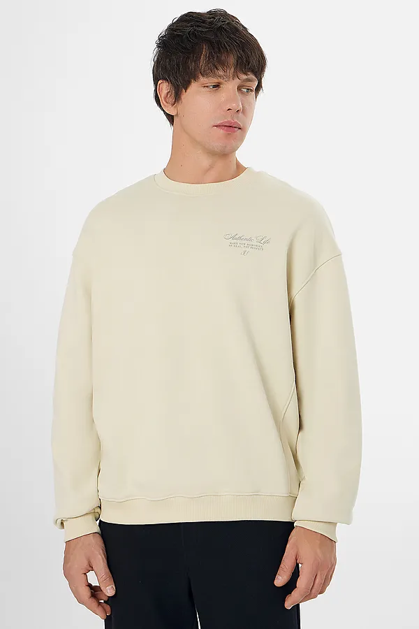 Свитшот мужской MARK FORMELLE, песчаное облако +печать - фото 1