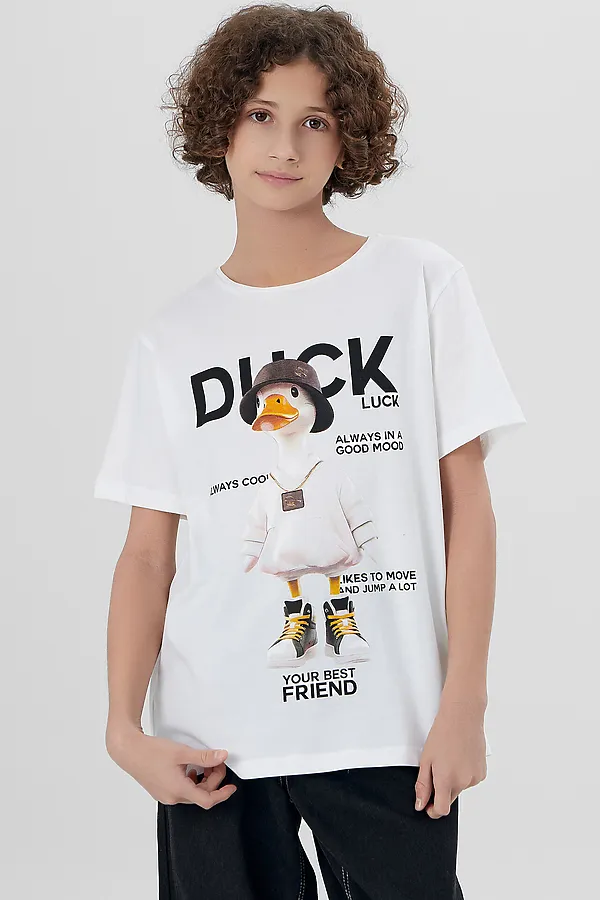 Футболка для мальчиков MARK FORMELLE, белый +печать6 - фото 1