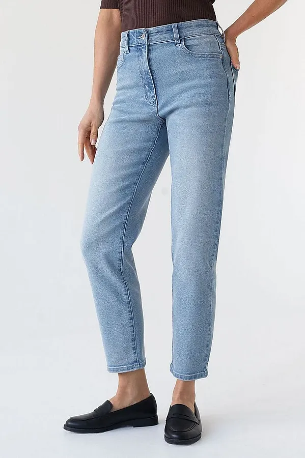 Джинсы дудочки из эластичного облегченного денима VILATTE, голубой - фото 1