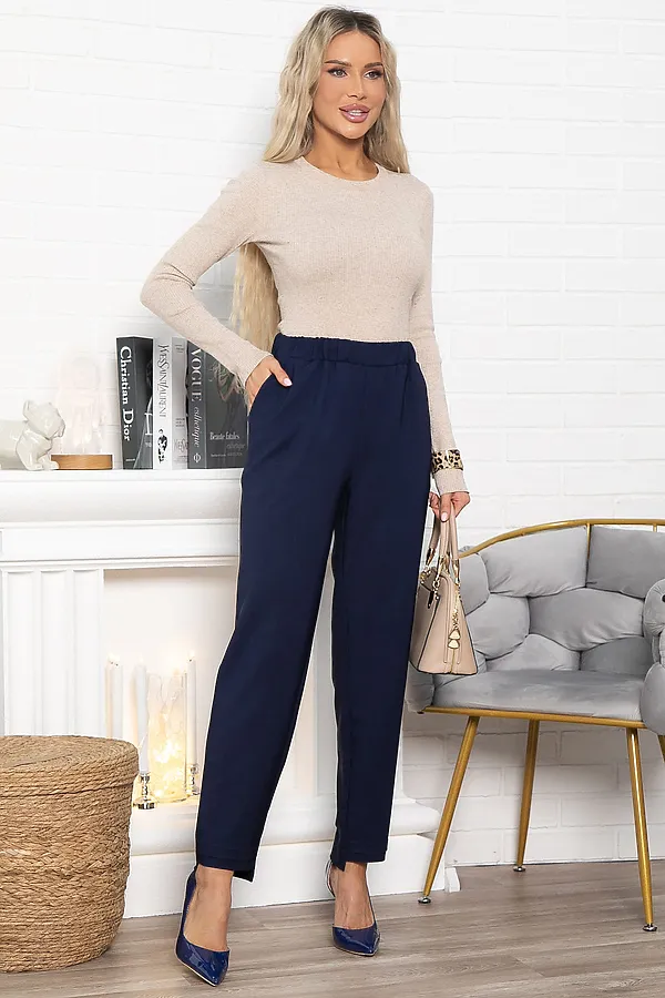 Брюки на резинке Инди LADY TAIGA, темно-синие - фото 1