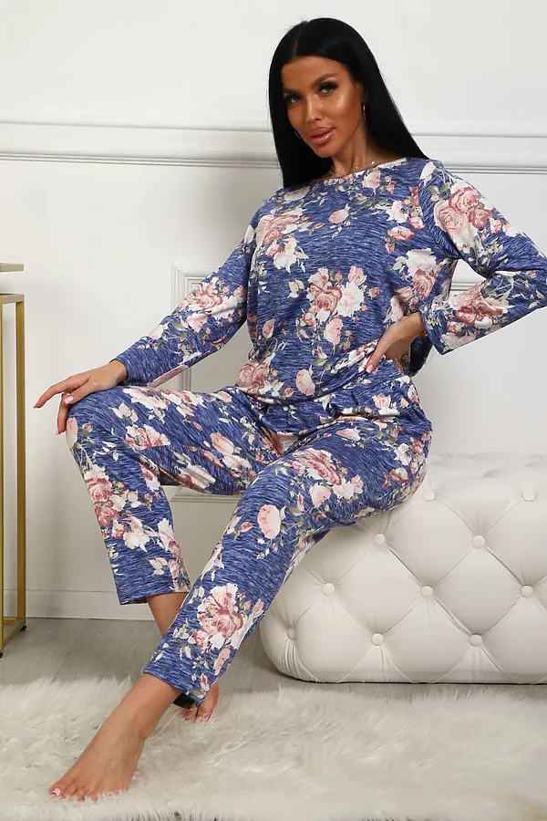 Костюм с брюками 358мс НАТАЛИ, голубой - фото 1