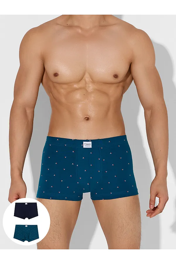 Трусы мужские (2шт) MARK FORMELLE, узор на сине -бирюзовом +гл.синий - фото 1