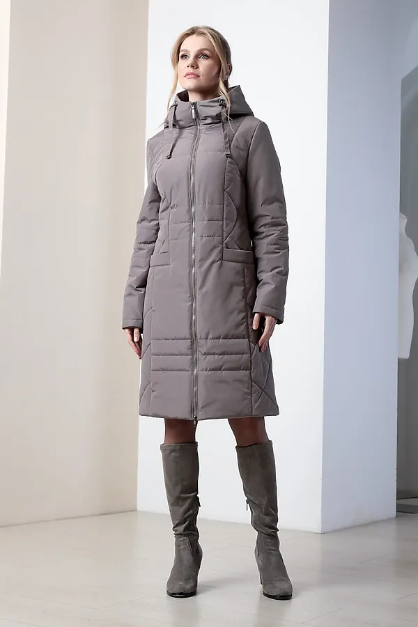 Женское пальто. DIZZYWAY, серо-коричневый - фото 1