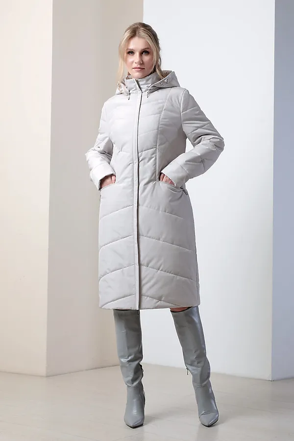 Женское пальто. DIZZYWAY, св.серый - фото 1