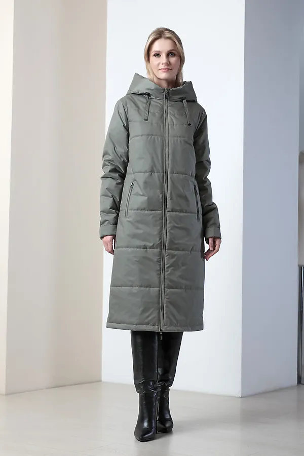 Женское пальто. DIZZYWAY, оливковый - фото 1