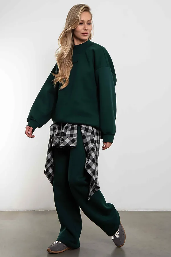 Брюки джоггеры женские малахит с начесом KOSMOS, малахит - фото 1