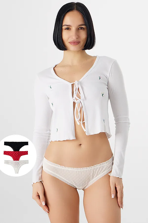 Трусы женские (3шт.) MARK FORMELLE, узор на молочном - фото 1