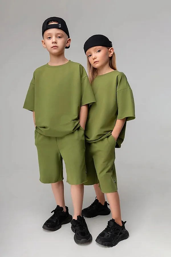 Костюм (Футболка+Шорты) BODO, оливковый - фото 1