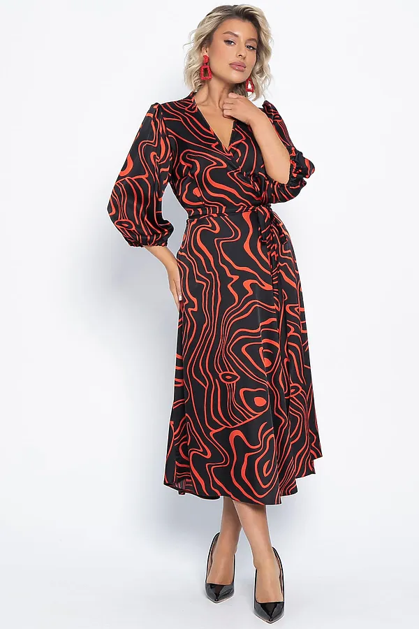 Платье Инна LADY TAIGA, черно-красное - фото 1