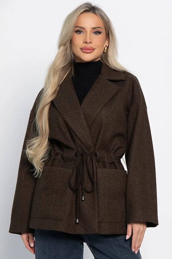 Пальто-пиджак LADY TAIGA, шоколад - фото 1