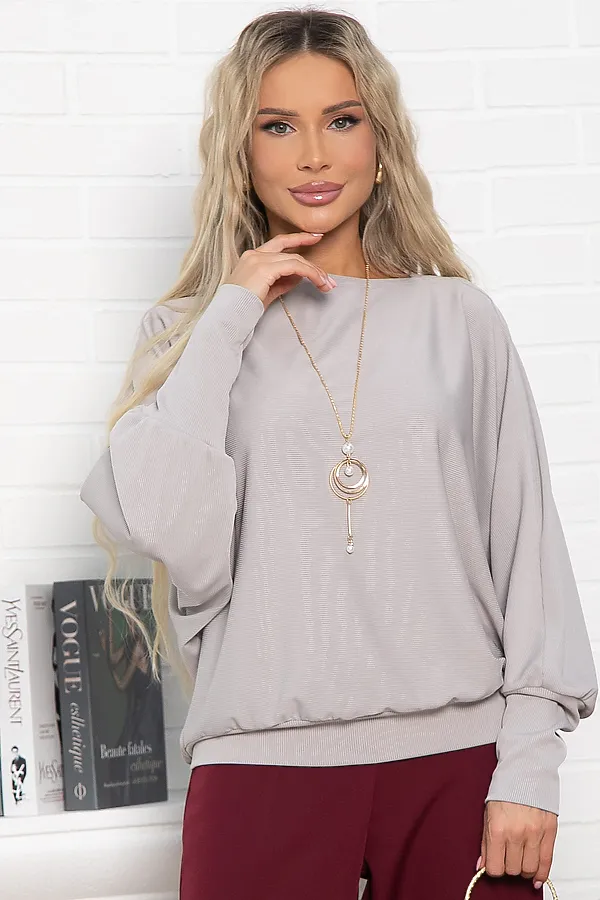 Блуза Муза LADY TAIGA, серо-бежевая - фото 1