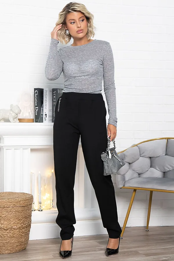 Брюки трикотажные Броуди LADY TAIGA, черные - фото 1