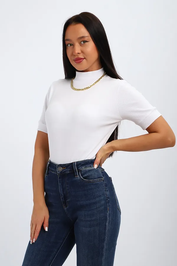 Водолазка с коротким рукавом 32105 НАТАЛИ, белый - фото 1