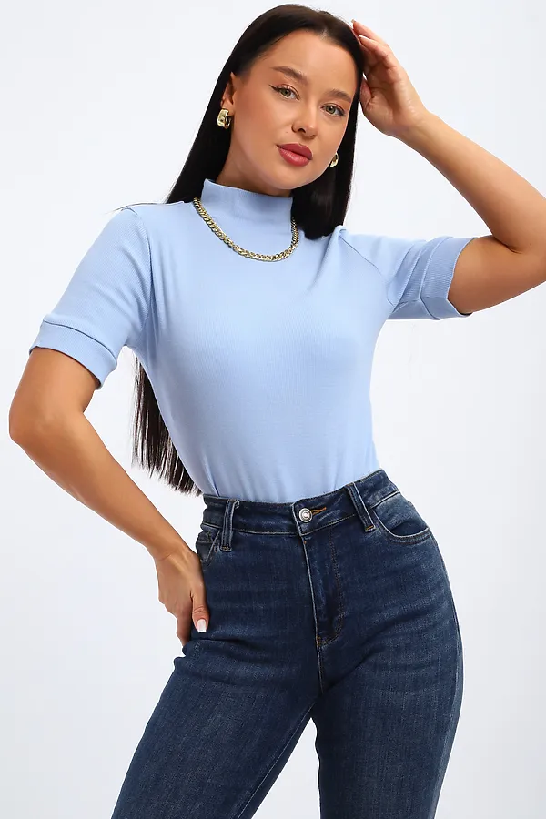 Водолазка с коротким рукавом 32105 НАТАЛИ, голубой - фото 1