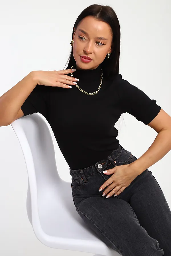 Водолазка с коротким рукавом 32105 НАТАЛИ, черный - фото 1