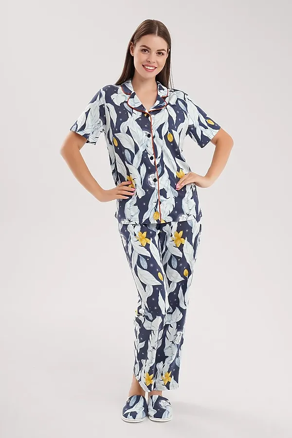 Пижама CLEVER, т.синий/св.серый - фото 1