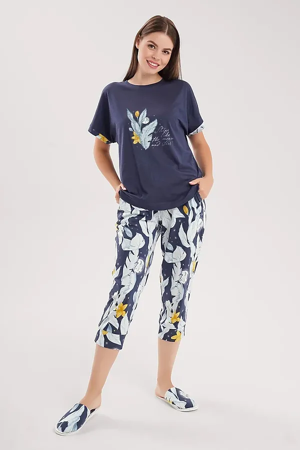 Комплект (Футболка+Бриджи) CLEVER, т.синий/св.серый - фото 1