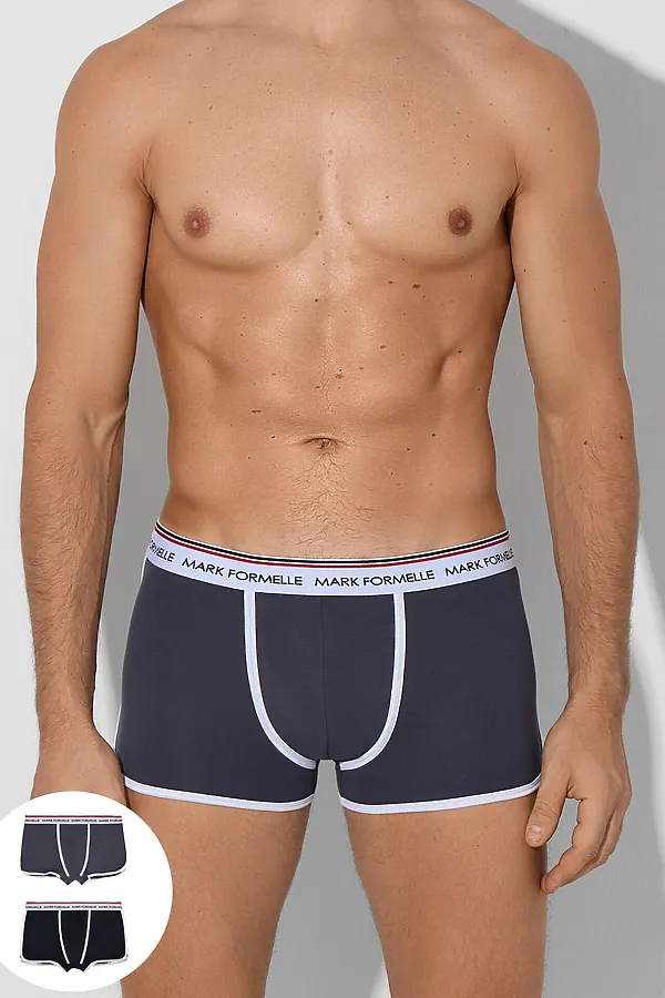 Трусы мужские (2шт) MARK FORMELLE, графит +черный - фото 1