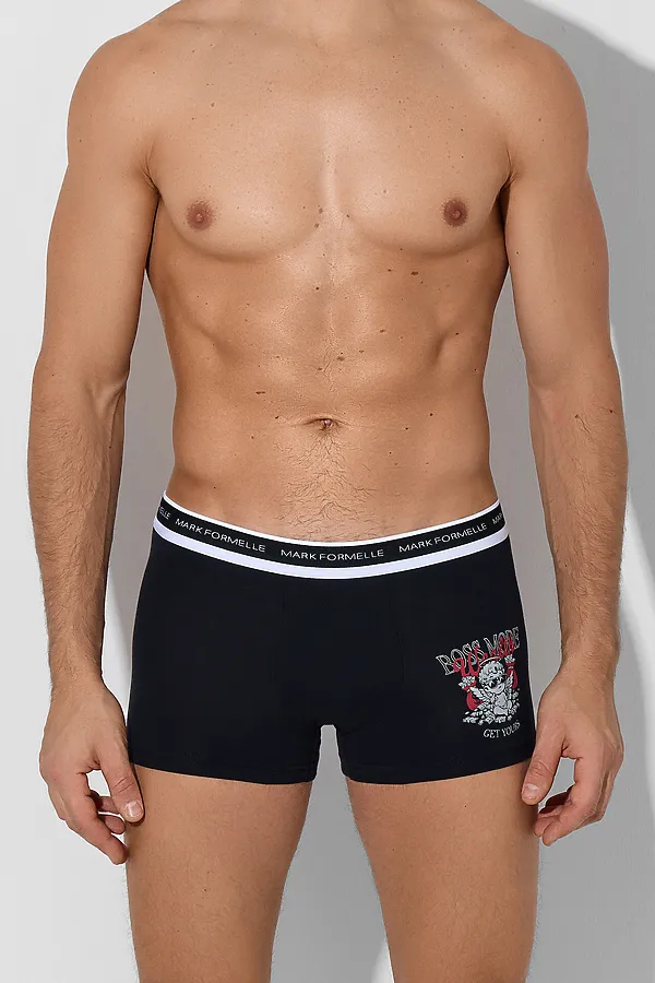 Трусы мужские MARK FORMELLE, черный +печать3 - фото 1