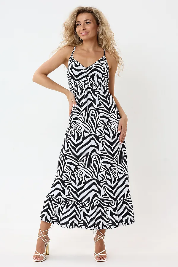 Сарафан С-Штрихи НАТАЛИ, зебра - фото 1