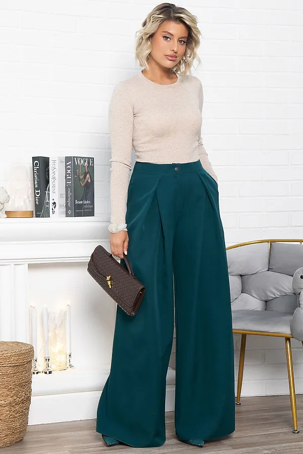 Брюки Безусловный приоритет LADY TAIGA, изумруд - фото 1