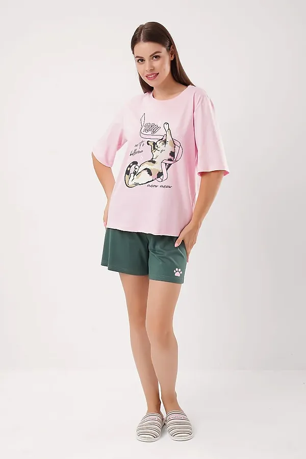 Пижама CLEVER, св.розовый/зелёный - фото 1