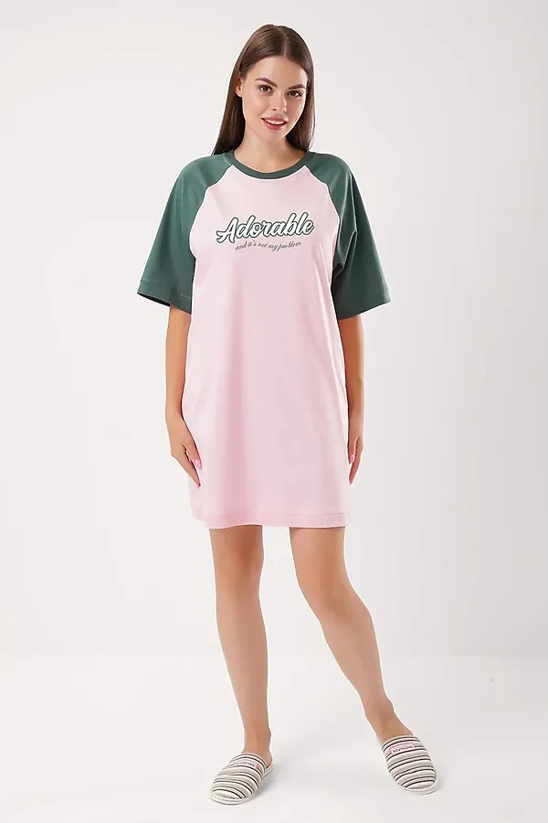 Платье CLEVER, св.розовый/зелёный - фото 1