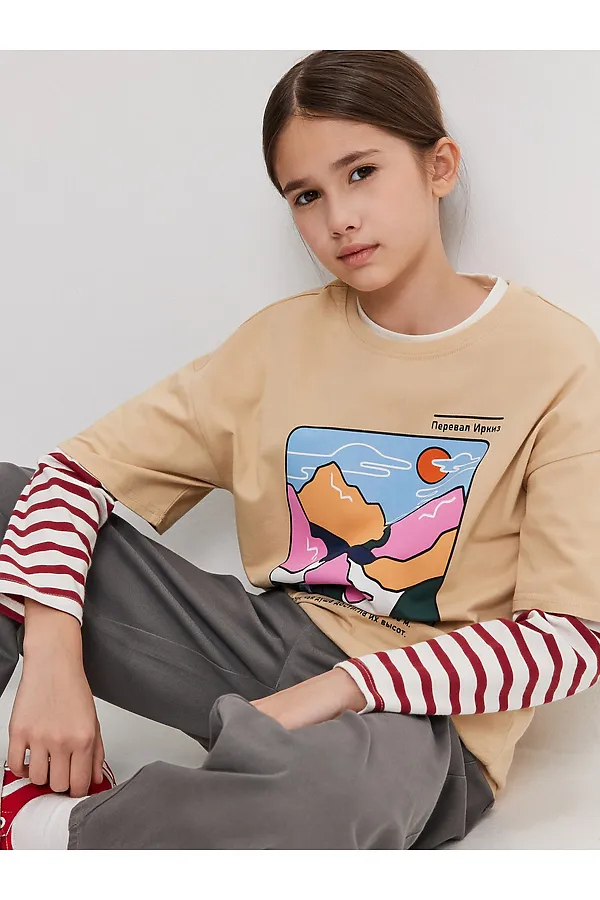 Футболка ACOOLA, бежевый - фото 1