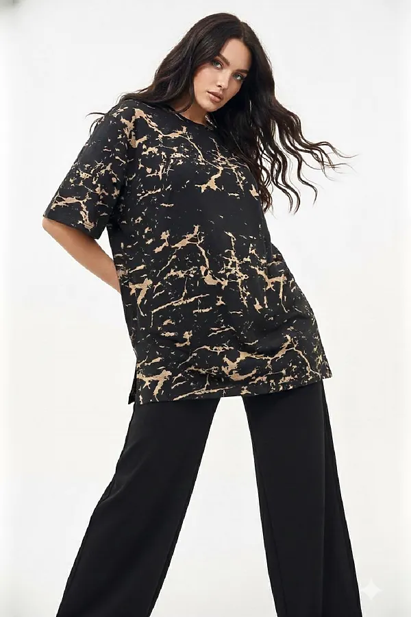 Костюм с брюками с брюками и футболкой 411 НАТАЛИ, черный - фото 1