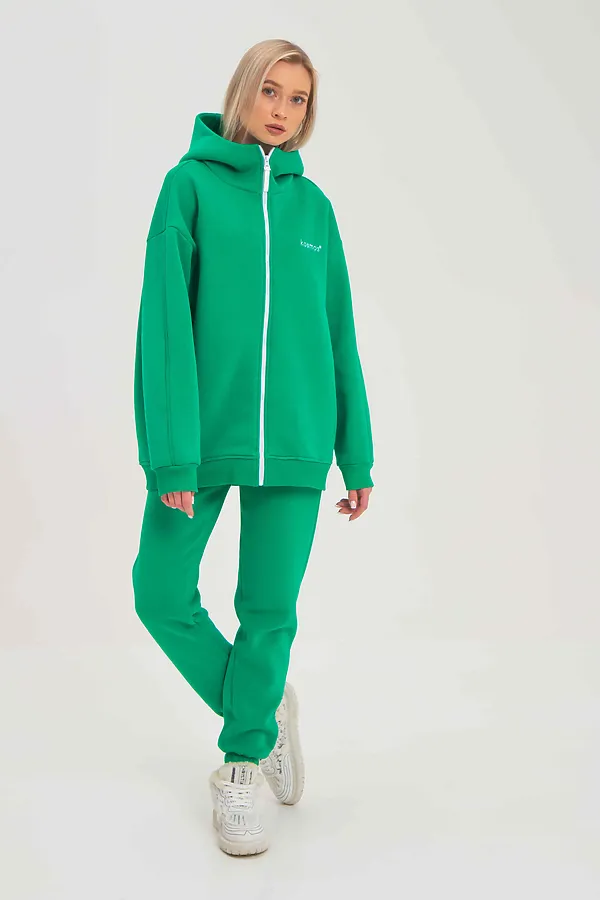 Брюки джоггеры женские зеленые с начесом KOSMOS, зеленый - фото 1