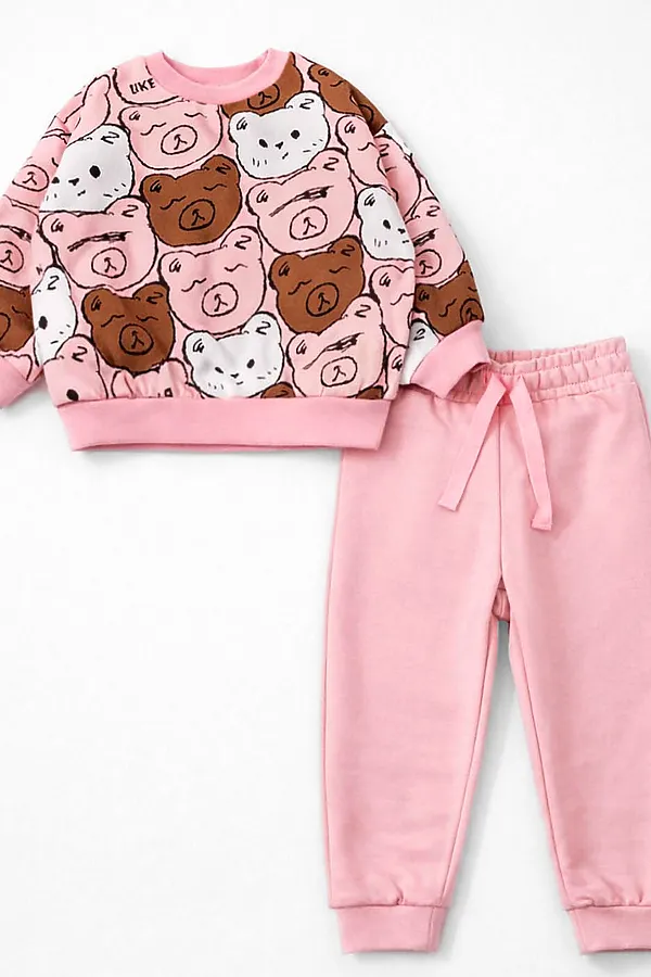 Костюм футер 2х нитка начёс YOULALA, розовый - фото 1