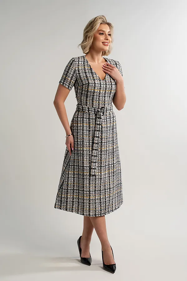 Платье твидовое Парижанка LADY TAIGA, серое - фото 1