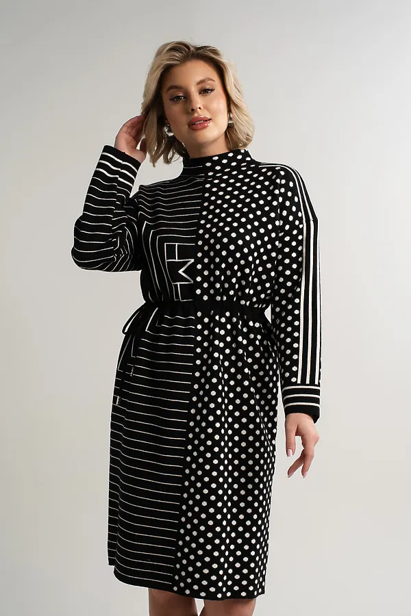 Платье Латута LADY TAIGA, черно-белое - фото 1