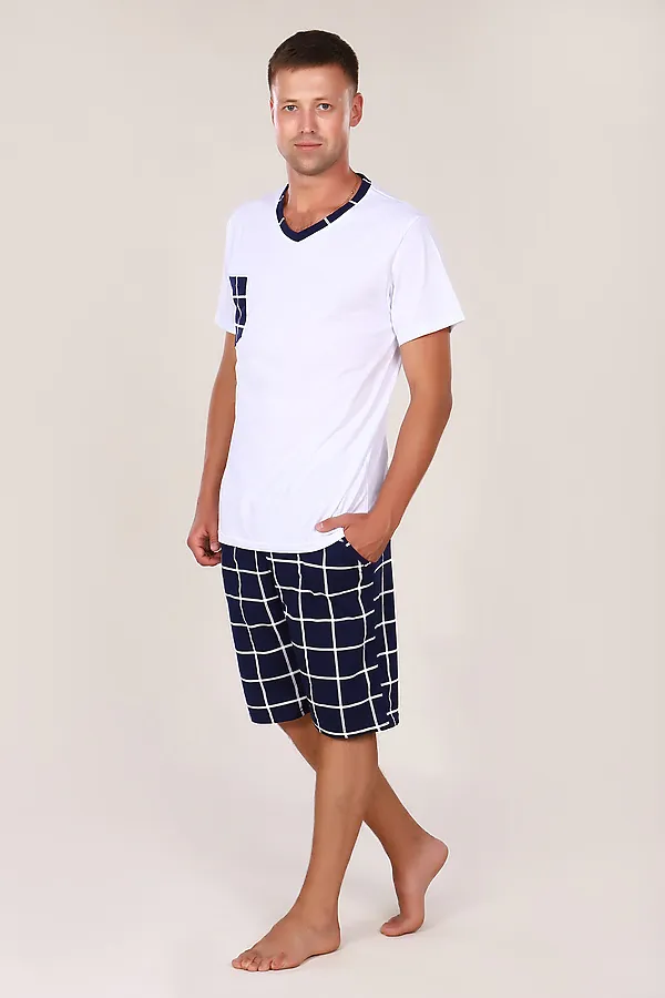Костюм с шортами 800 Oazis НАТАЛИ, белый,синий - фото 1
