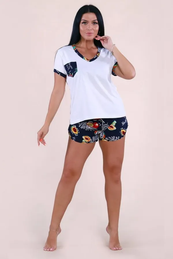 Пижама с шортами 257 Ананасы НАТАЛИ, синий - фото 1