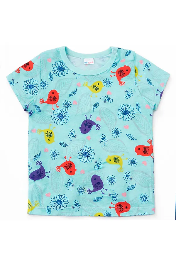 Футболка кулирка YOULALA, бирюза - фото 1