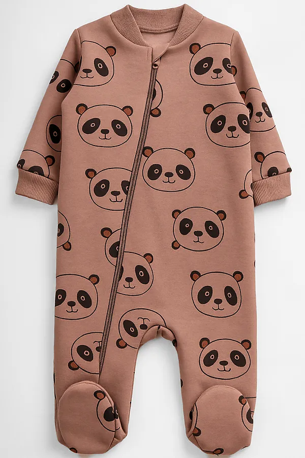 Комбинезон футер 3х нитка начес YOULALA, коричневый - фото 1