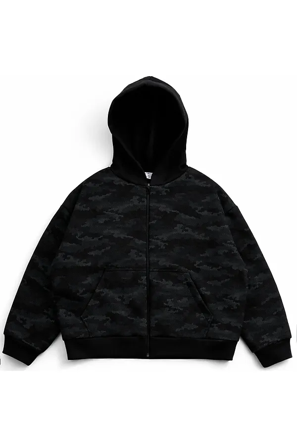 Куртка футер 3х нитка начес YOULALA, черных - фото 1