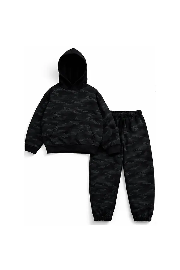 Костюм футер 3х нитка начес YOULALA, черный - фото 1