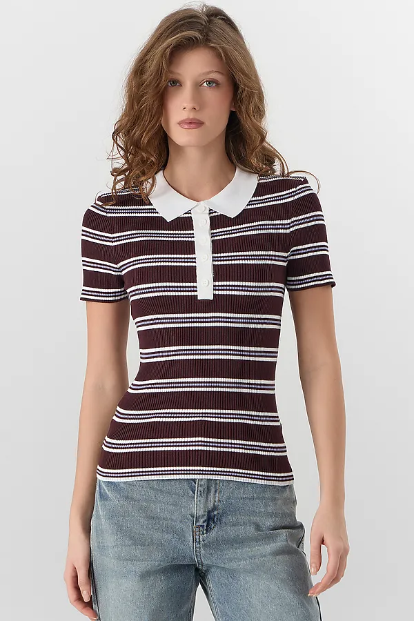 Джемпер женский MARK FORMELLE, коричневая полоска - фото 1