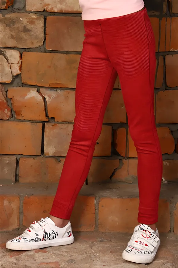 Детские брюки трикотажные 132 НАТАЛИ, красный - фото 1