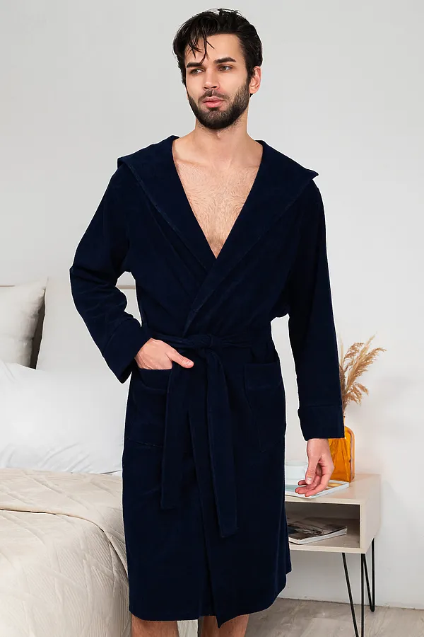 Халат 319 НАТАЛИ, темно-синий - фото 1