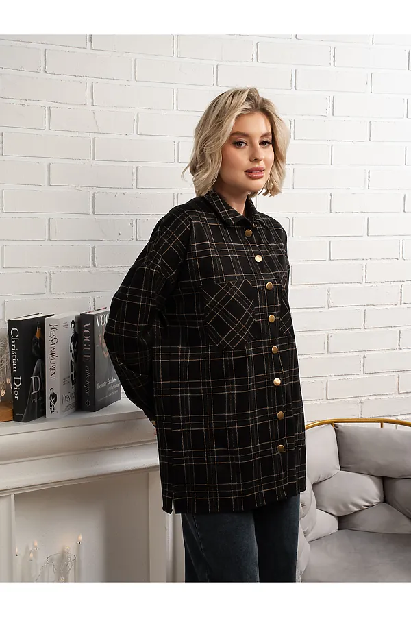 Рубашка с длинным рукавом Доротея LADY TAIGA, черная - фото 1