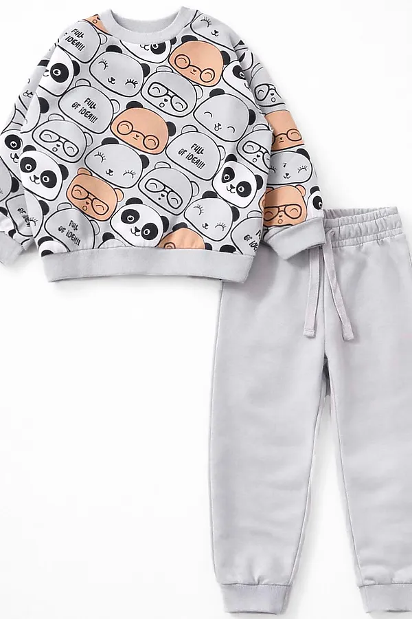 Костюм футер 2х нитка начёс YOULALA, светло-серый - фото 1