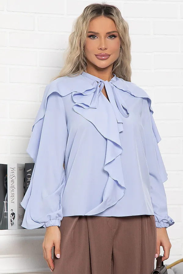 Блуза Дыхание весны LADY TAIGA, голубая - фото 1