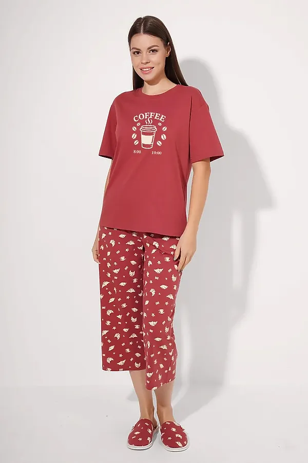 Пижама CLEVER, терракотовый/св.бежевый - фото 1