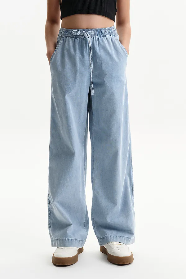 Брюки для девочек PELICAN, голубой - фото 1